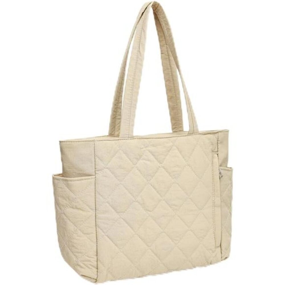 " NEW Women's Quilted Fluffy Handbag - Lightweight, Travel/Work Shoulder Bag"